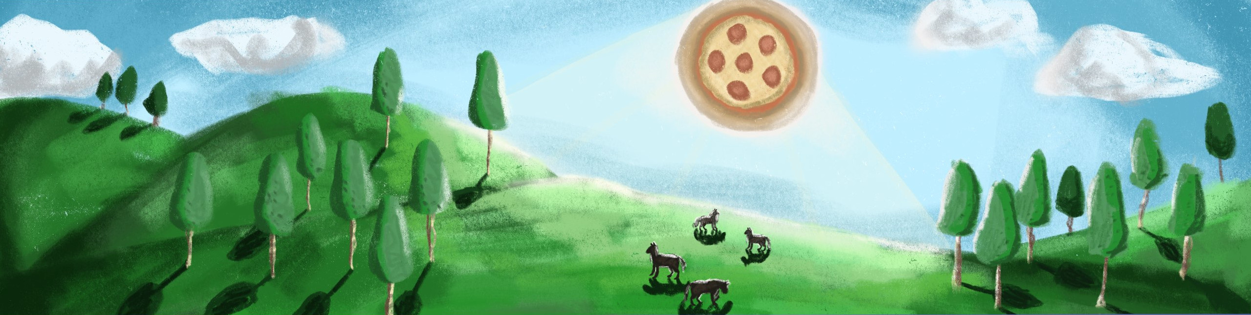 Glowing Pizza Banner